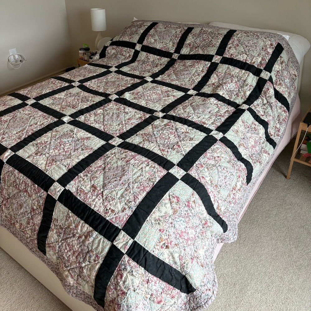 Handmade vintage bed quilt